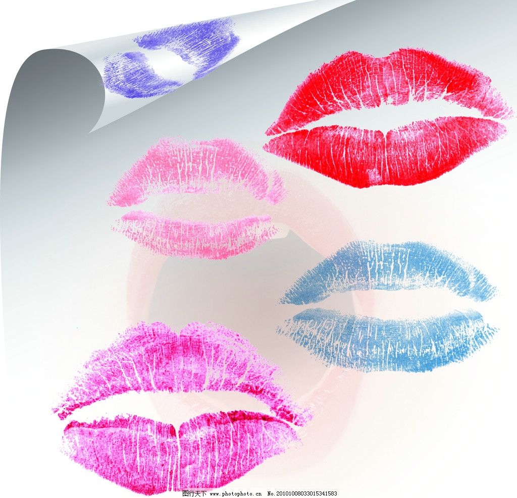 唇印吻痕图片