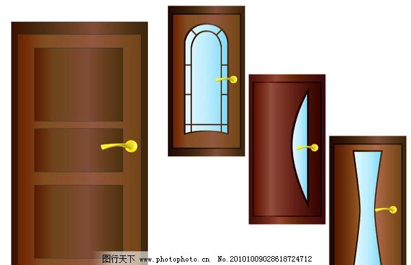 门矢量素材 木门 矢量门 门窗 欧式门窗 防盗门 家居家具 建筑家居