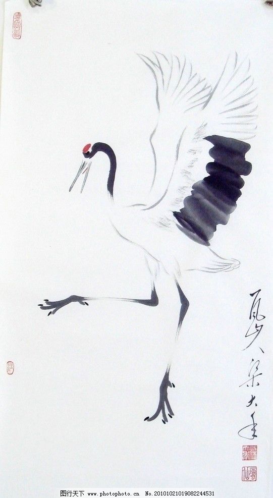 国画 鹤 梁克民 一风山人 丹青 水墨 写意 丹顶鹤 仙鹤 美术 书画
