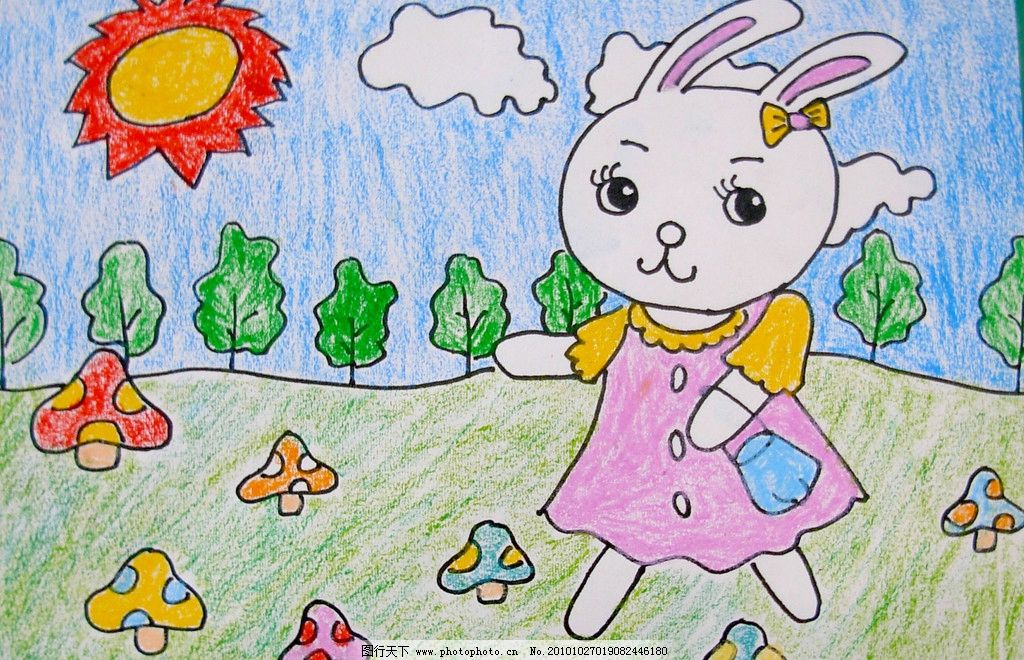 小白兔绘画步骤