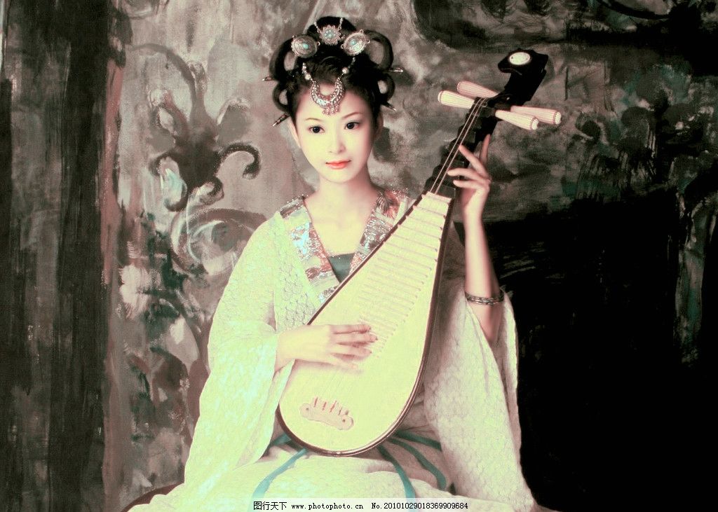 古典美女 仿手绘 乐器 琵琶 仿手绘古典美女 动漫人物 动漫动画 设计