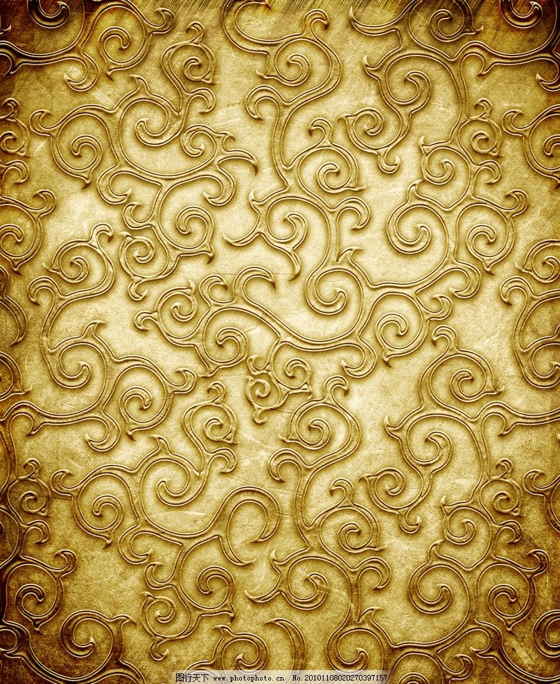 欧式花纹背景 花边 金色 金属 钢板 金属板 布纹 底纹 边框