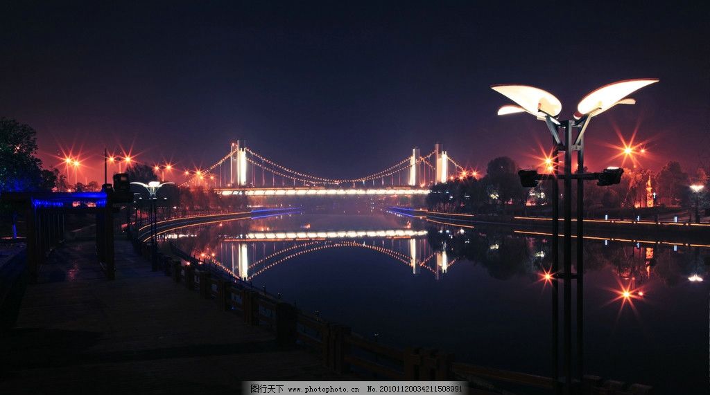 浙江余姚最良江大桥夜景图片_人文景观_旅游摄影_图行