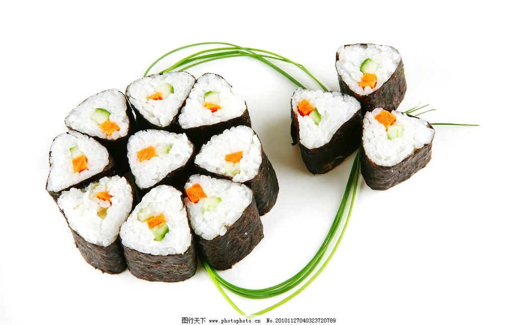 寿司饭团图片_寿司 寿司拼盘 日本寿司 海鲜 紫菜 美食 饭团 芥末 春卷 寿司集合